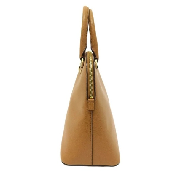 NWT Michael Kors Tan Leather Handbag Cindy Large Dome Acorn Purse Neutral Bag - Picture 4 of 13